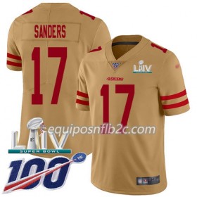 Camiseta Hombre NFL San Francisco 49ers Emmanuel Sanders 17 Nike Gold 100th 2020 Super Bowl LIV